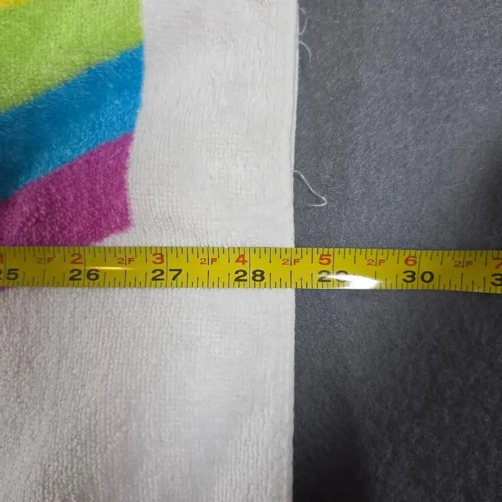 Vintage Rainbow Stripe Hawaii Souvenir Bath Hand Towel Retro 70s 80s